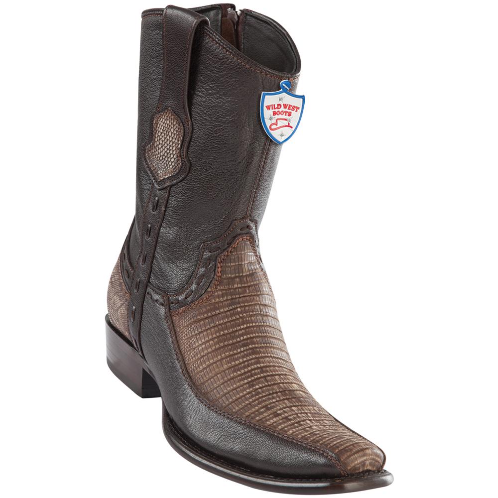 Men’s Wild West Genuine Teju/Deer Boots Dubai Toe Sanded Brown