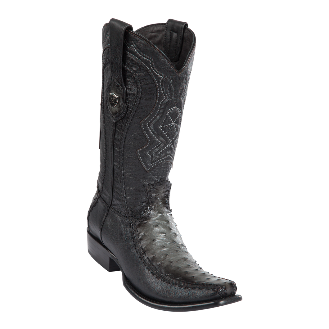 Men's Dubai Boot Genuine Ostrich with Deer - Faded Gray - H79F