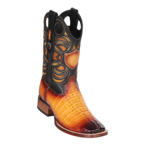 Men's Wild Ranch Toe Boot Genuine Caiman Tail - Faded Buttercup - H82