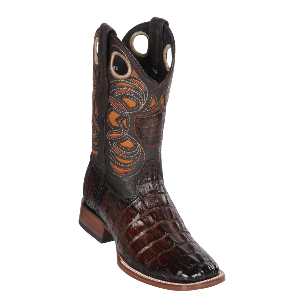 Men's Wild Ranch Toe Boot Genuine Caiman Tail - Faded Brown  - H82